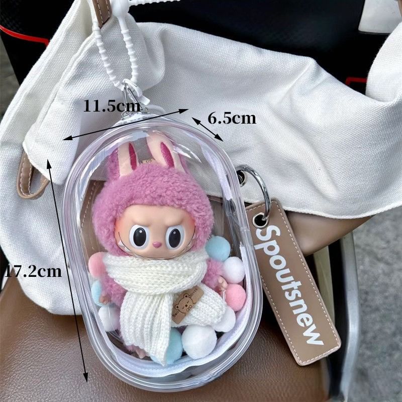 Doowex - Transparante PVC-tas met pompon en figuurdisplay (verschillende ontwerpen)