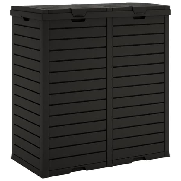 vidaXL Utendørs søppelkasse svart 78x41x86 cm polypropylen