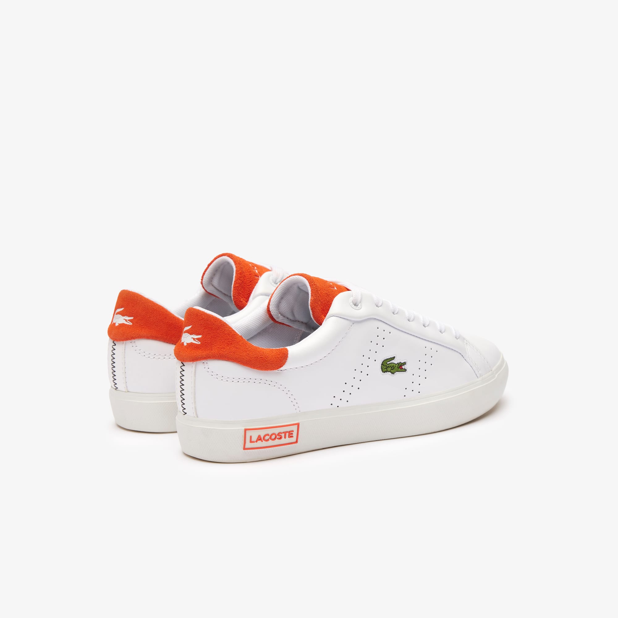 Sneakers Powercourt 2.0 femme en cuir orange Sneakers - Blanc - Lacoste - Femme