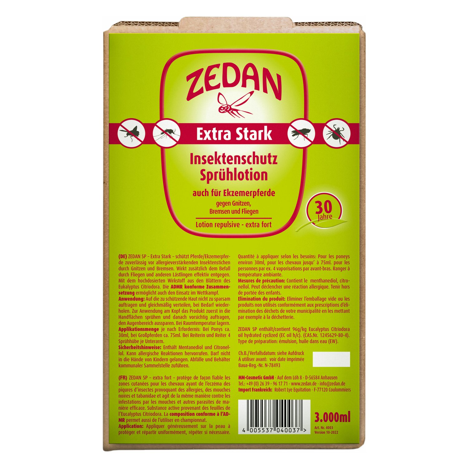 ZEDAN Fliegenschutz für Ekzemerpferde  - 3000 ml