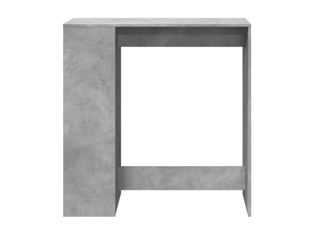 Table de bar avec étagères gris béton bois d'ingénierie