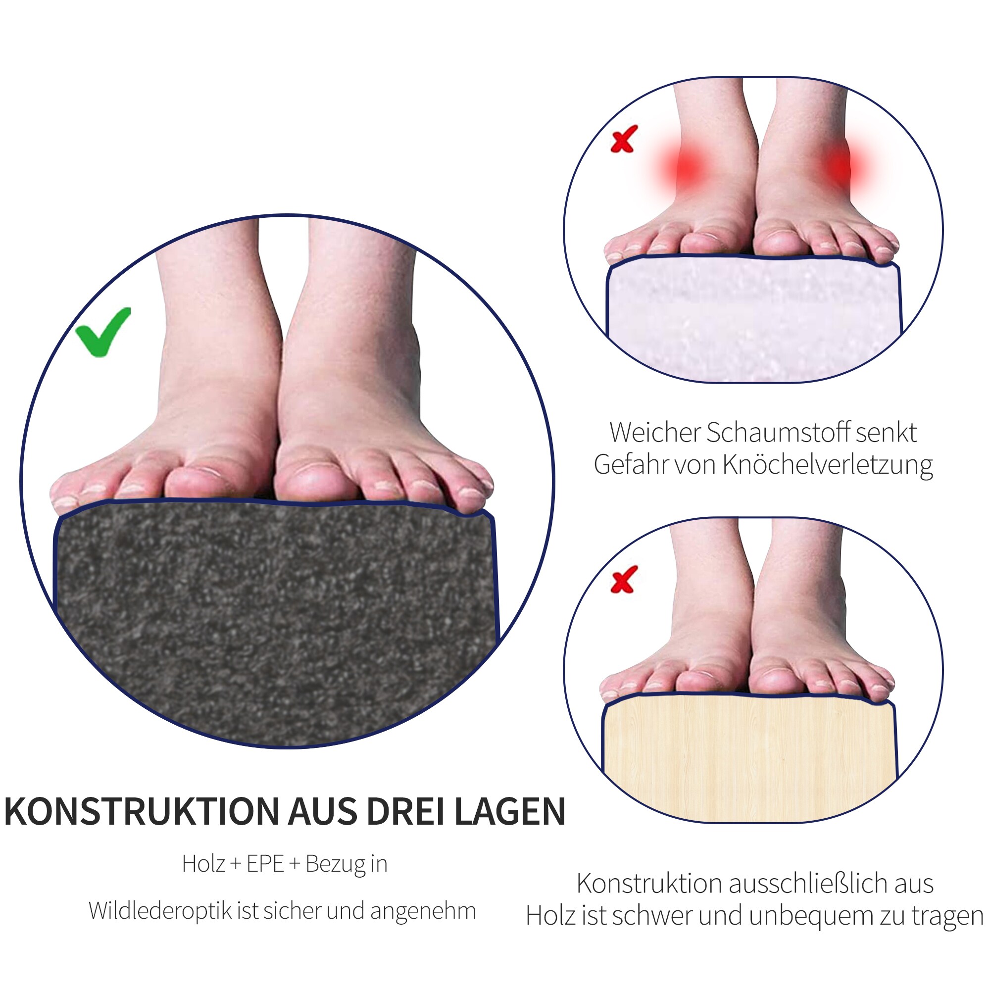 HOMCOM Schwebebalken mit EPE-Polsterung blau 210L x 10B x 6,5H cm