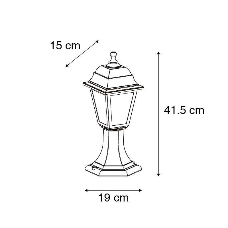 Klassieke zwarte buitenpaal 44 cm IP44 - Capital