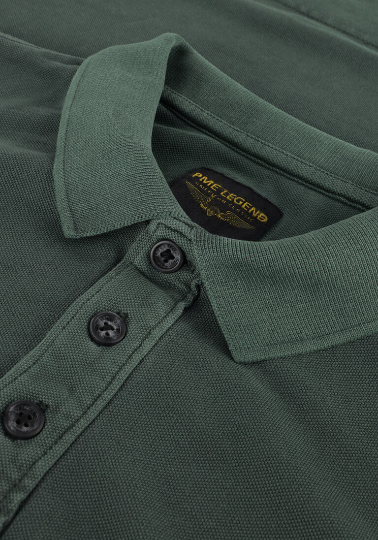 PME LEGEND groene pme legend polo long sleeve polo pique garment dye