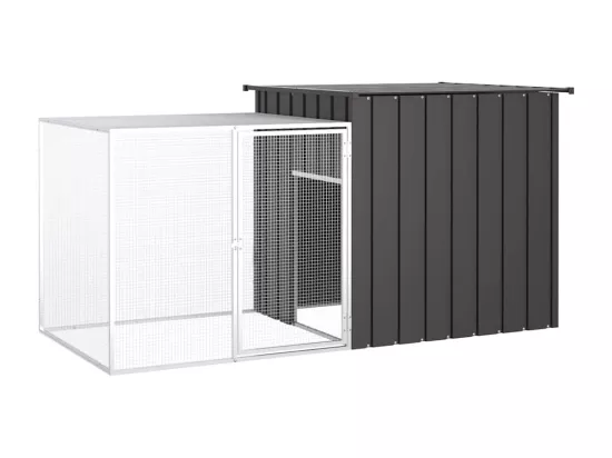 Cage pour poules Anthracite 200x91x100 cm Acier galvanisé