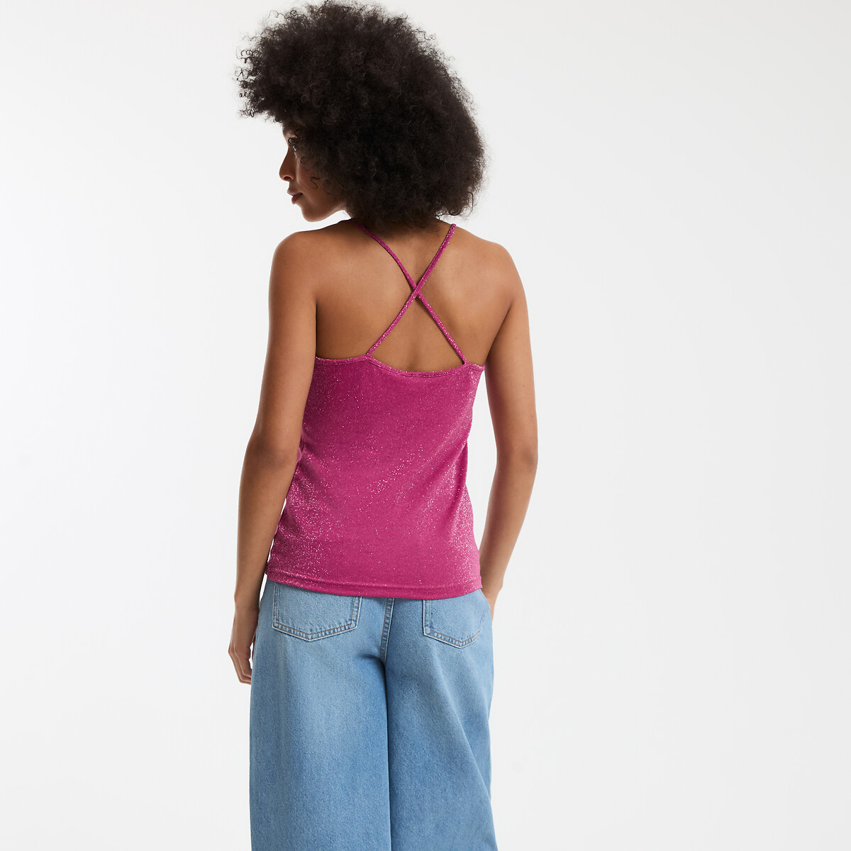 COLEÇÕES LA REDOUTE<br>Regata em malha iridescente, alças finas
