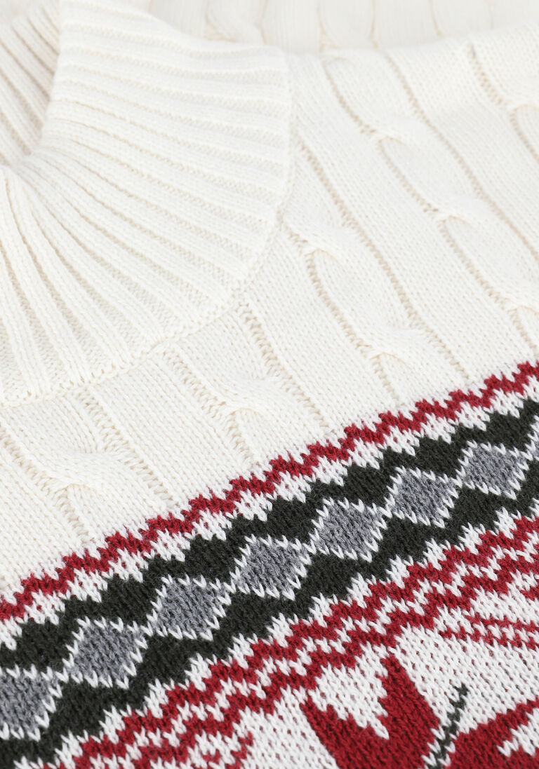 SELECTED HOMME gebroken wit selected homme coltrui slhflake ls knit cable high ne