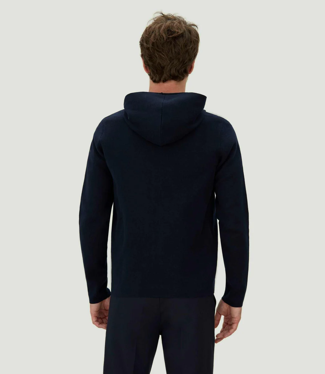 Gilet zippé à capuche marine 