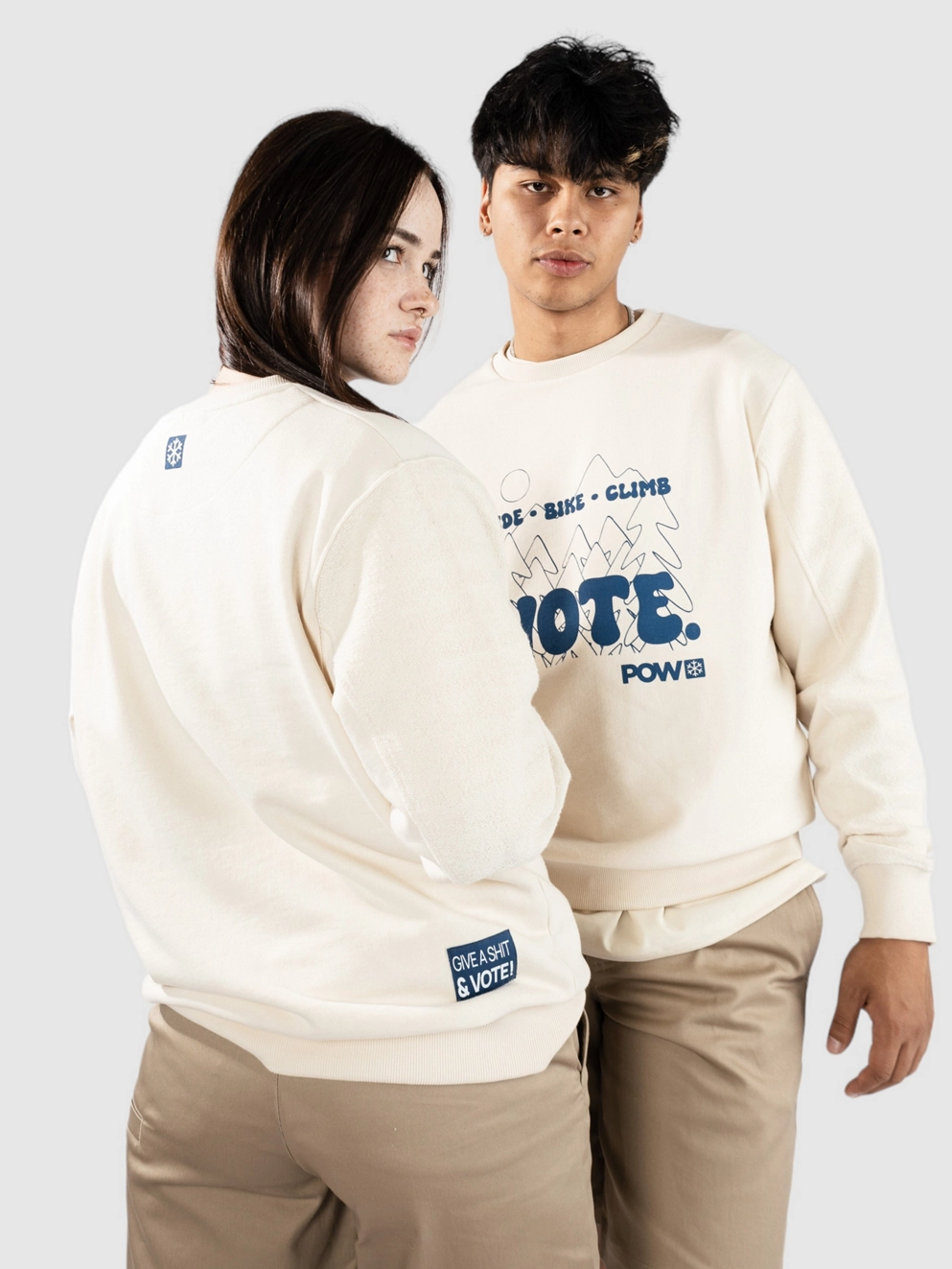 POW Protect Our Winters Vote Sweater ecru