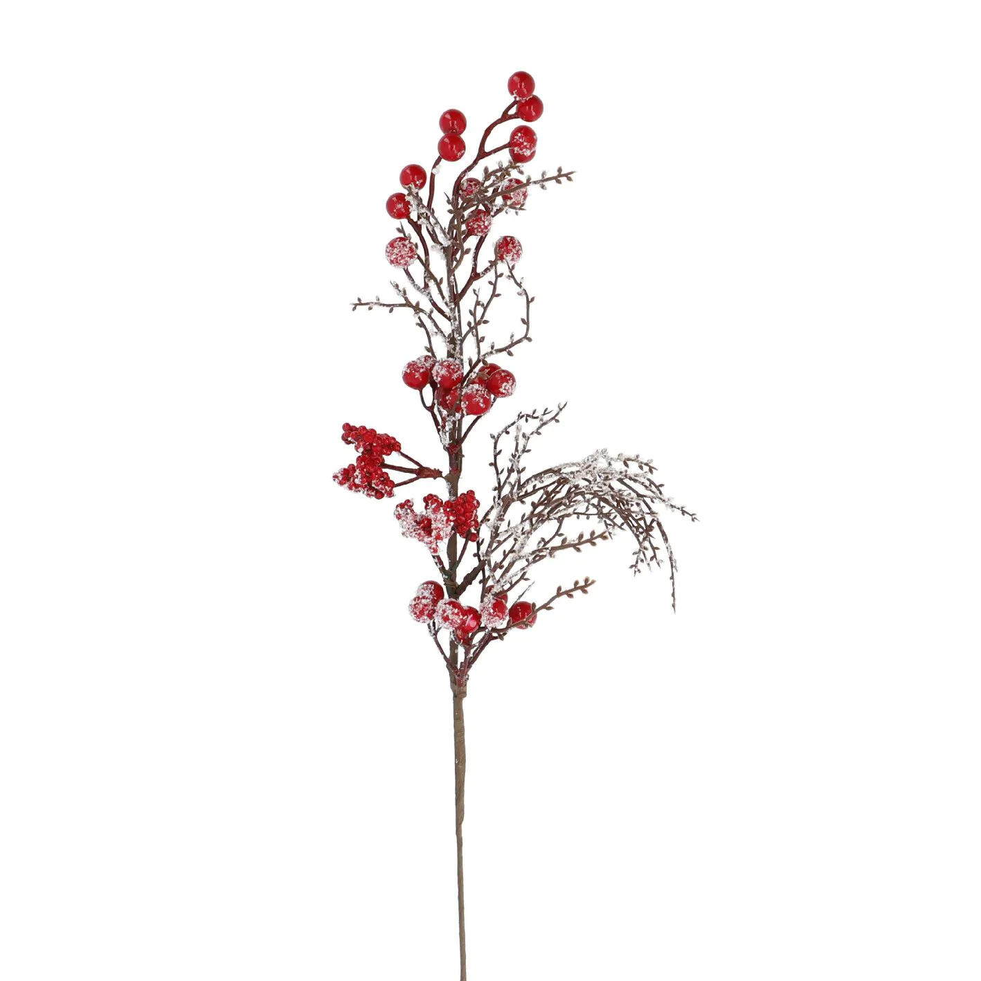 Zweig Beeren/Eis, rot, 54 cm