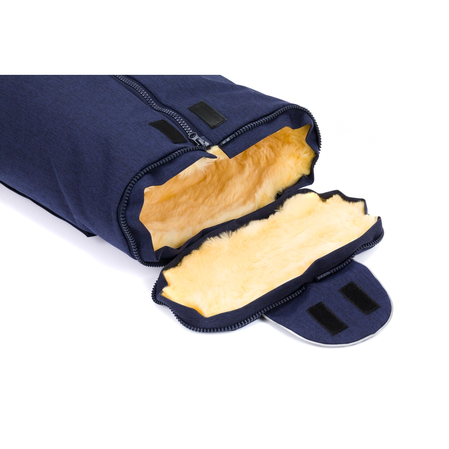 fillikid Winterfußsack Pamir für Babyschale Echtfell Blau Melange