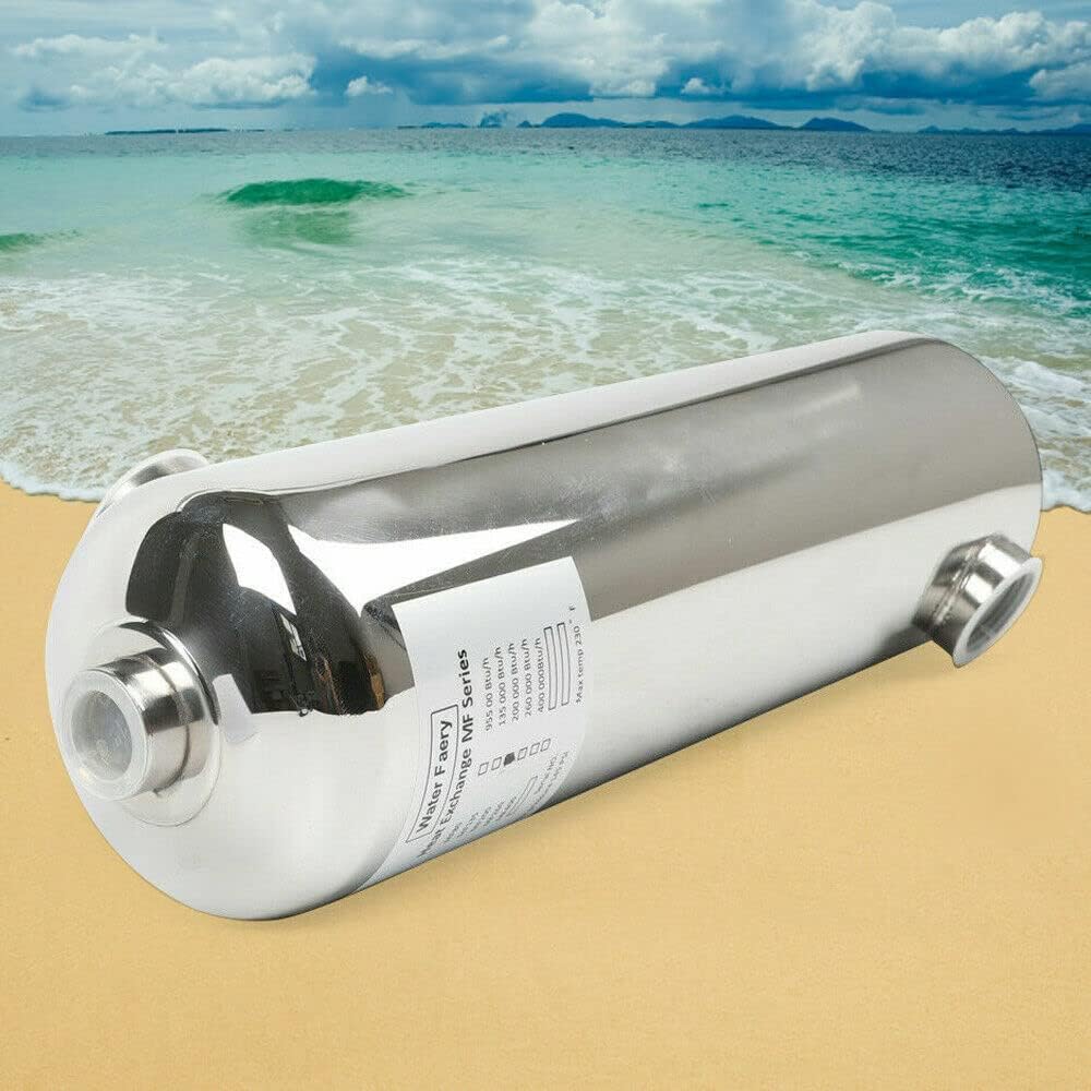 60Kw Edelstahl Schwimmbad Wärmetauscher 485 X 134 mm Schwimmbad Heizung für Schwimmbäder, Saunen, usw.