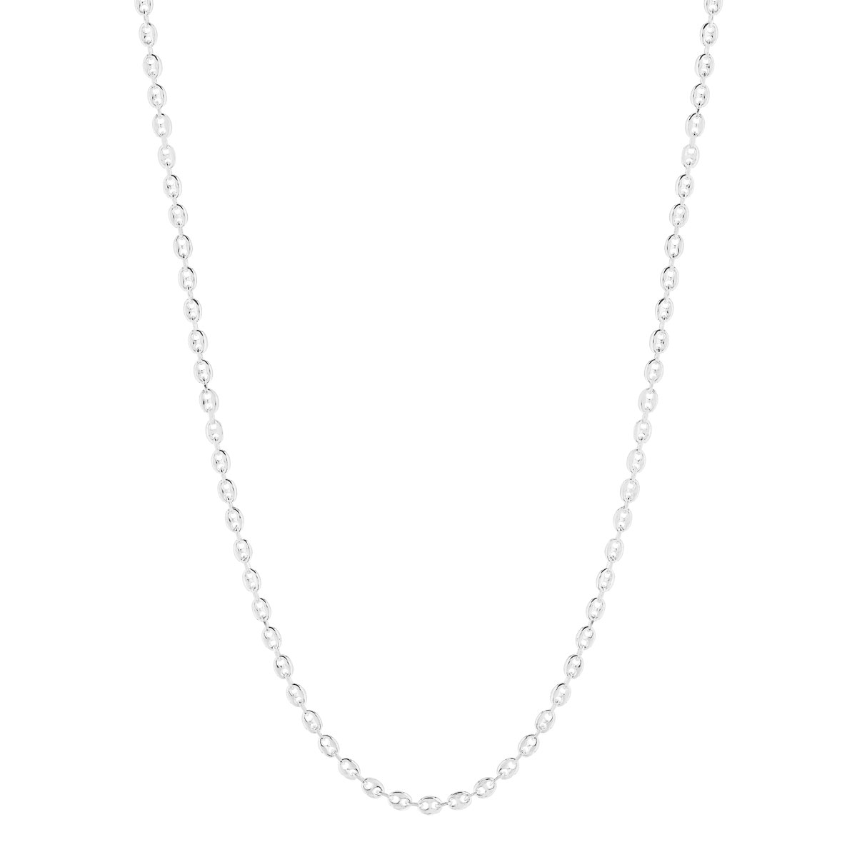 Collier argent 925 maille grain de café 50 cm