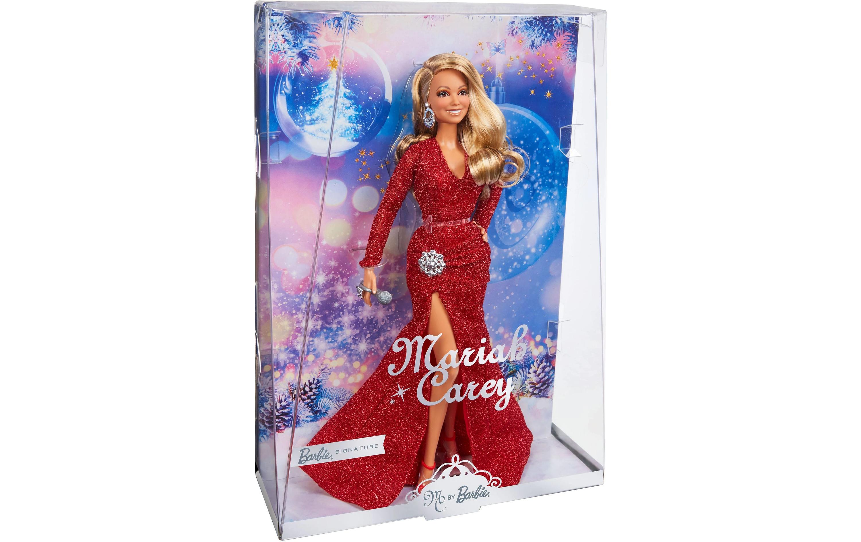 Puppe Barbie Signature Mariah Carey Holiday Celebration<br>Sammelpuppe mit glänzender Robe
