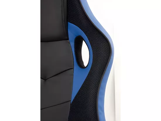 Chaise Gamer junior siège basculant hauteur réglable pivotant roulettes SENA (noir bleu)