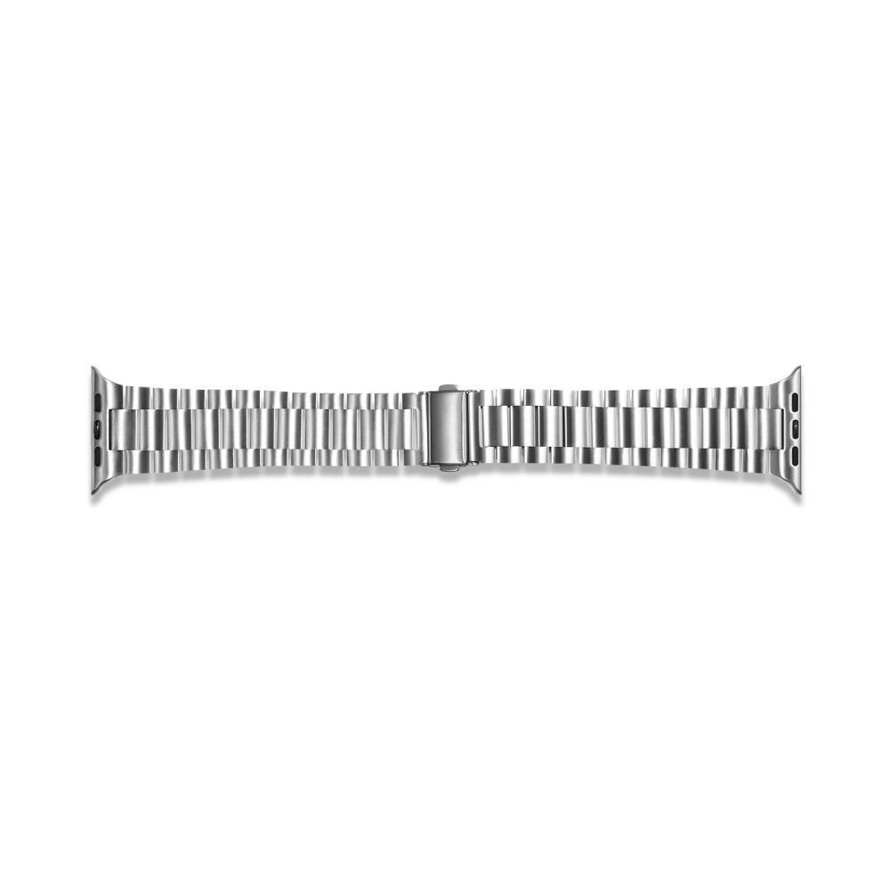 Apple Watch (49/46/45/44 mm) Klassisches Edelstahl Armband mit Faltschliesse - Silber