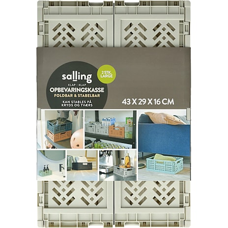 Salling foldekasser str. L (2-pak) – flere varianter – assorteret