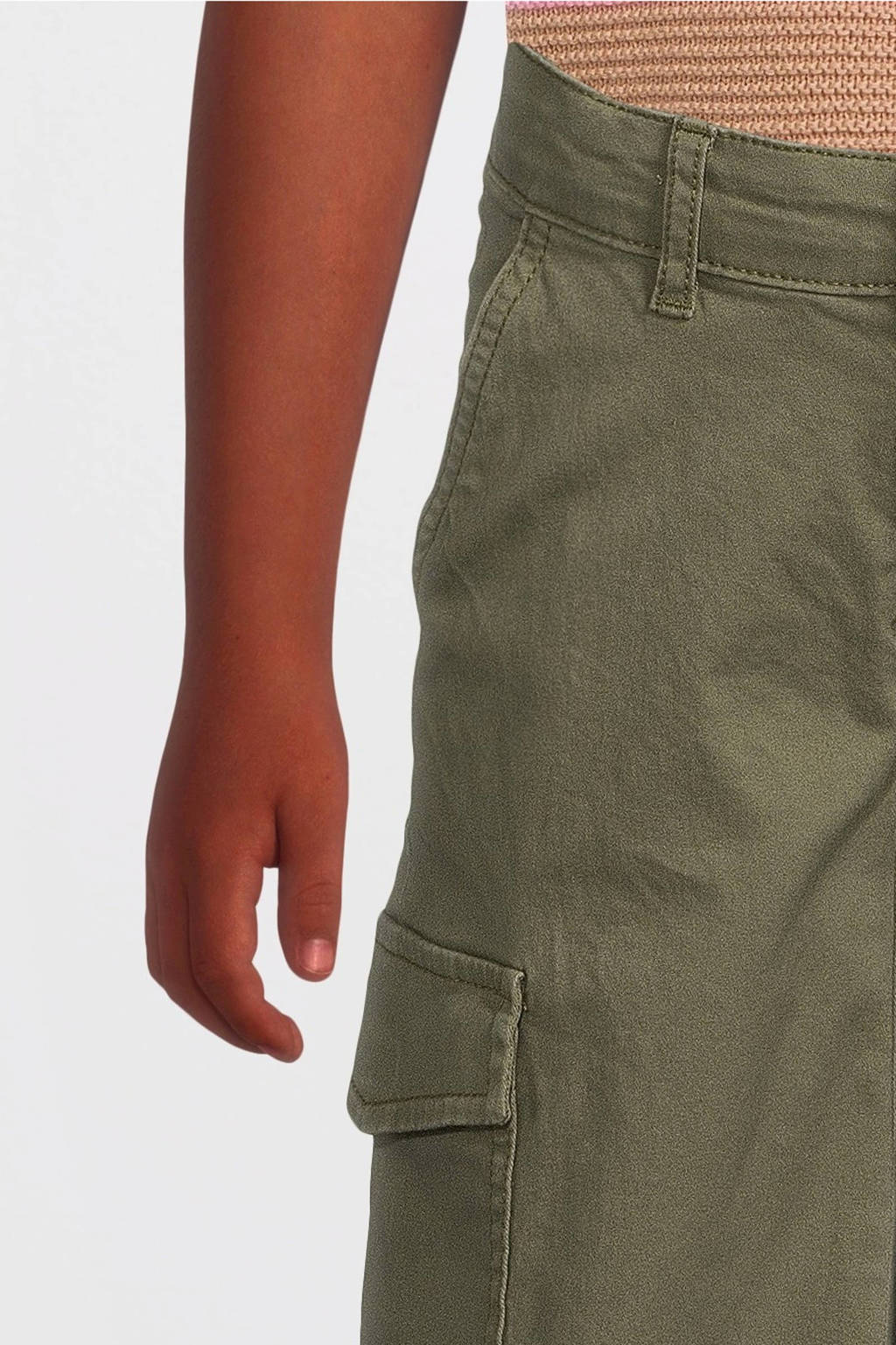 NAME IT wide leg cargobroek NKFROSE army groen