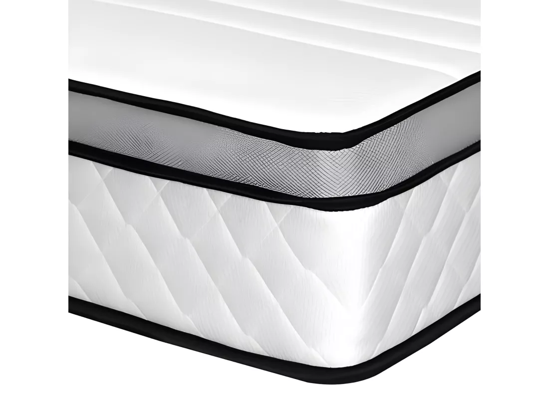Matelas ressorts ensachés 4 cm mémoire de forme 80 Kg/m3 90x190 hauteur 26 cm 7 zones confort