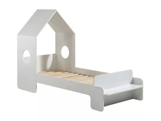 HAVRE - Pack Lit Cabane 90x200cm + Armoire Blanche