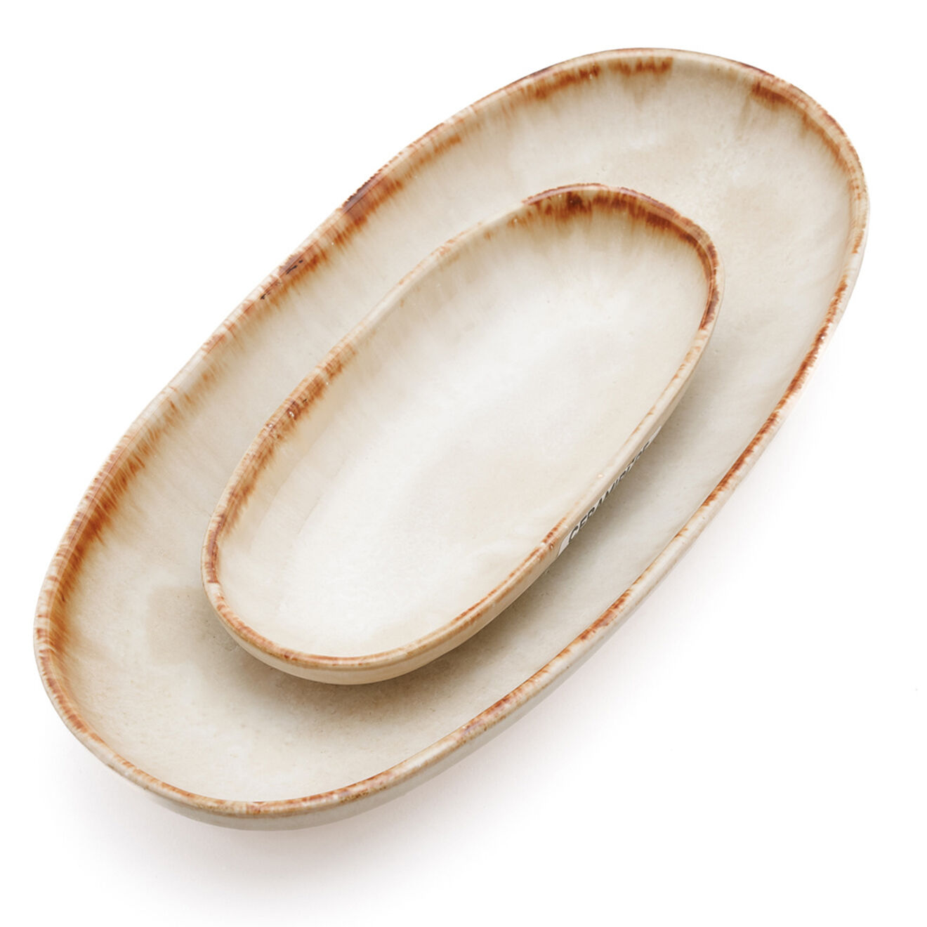 Bazar Bizar 6 Petits plats ovales Cascais blancs - 16x7 cm