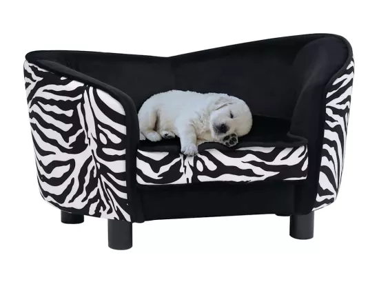 Canapé pour chien Noir 68x38x38 cm Peluche