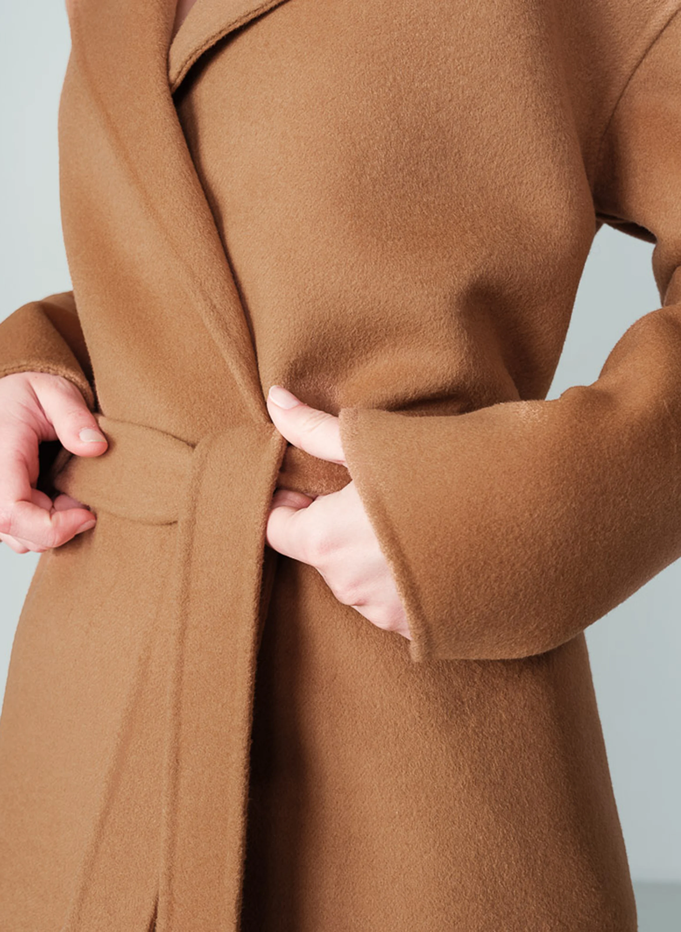 NOEMIE - Manteau droit en laine mélangée | Marron