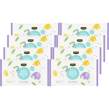 Jumbo Vochtige Lotion Doekjes Gevoelige Huid 8 x 80 Stuks