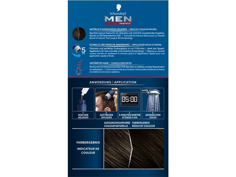 Schwarzkopf Men Perfect Haarcoloration Anti-Grau 80 Schwarz Leicht anzuwendende Gel-Coloration für Männer