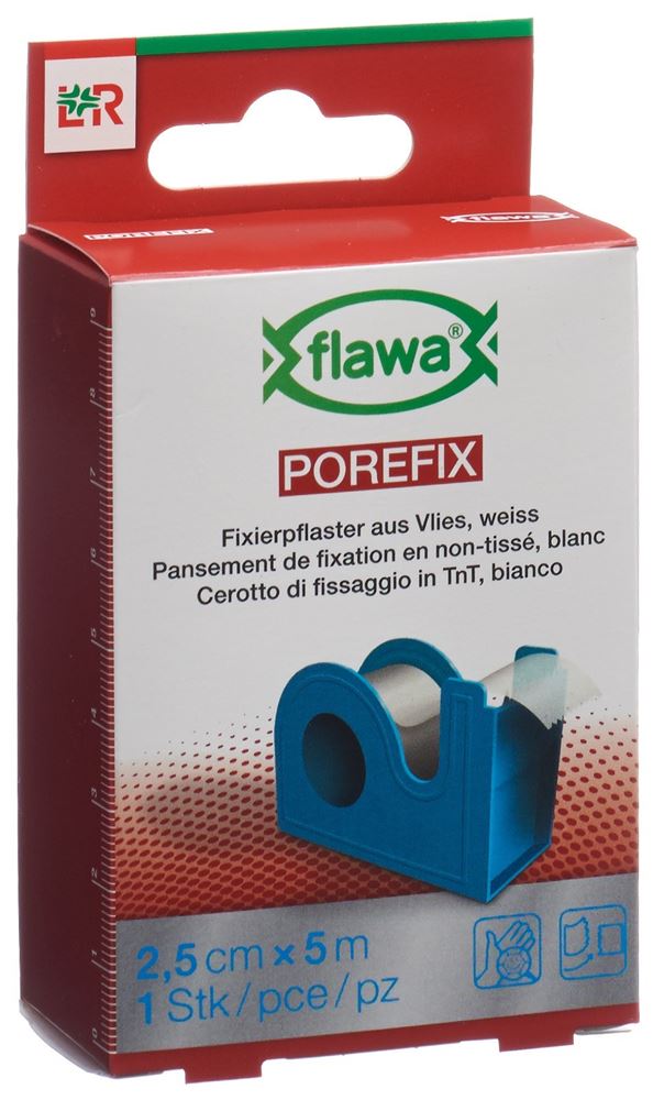 FLAWA Porefix Heftpflaster<br>1 Stück, Dispenser, 2.5cmx5m