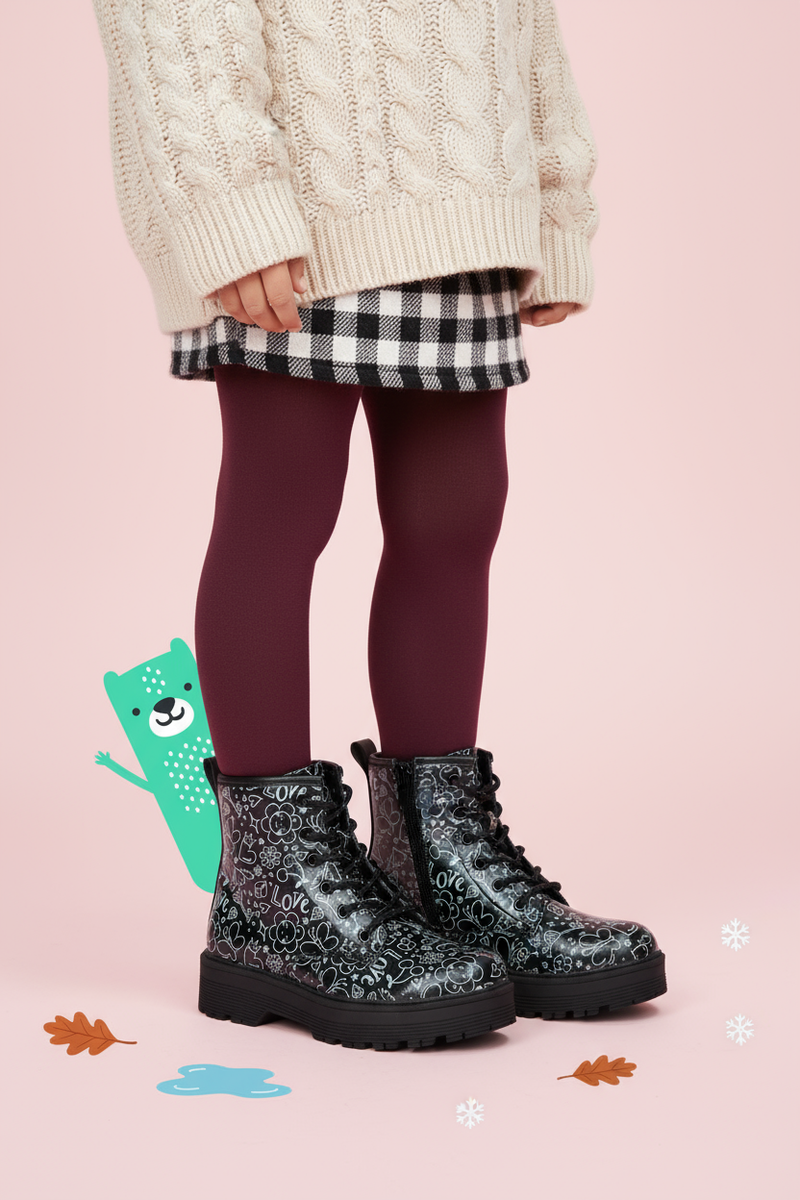 Skechers Gravlen Hi Veterboots Zwart Meisjes