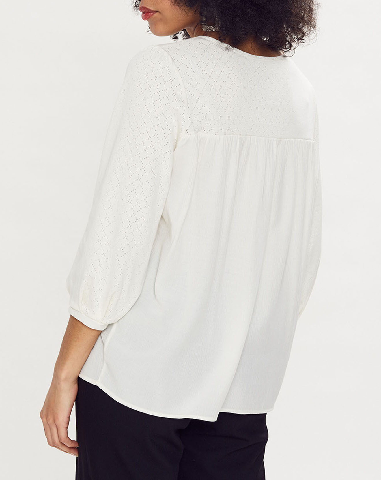 Esprit Blouse fluide manches 3/4 écru