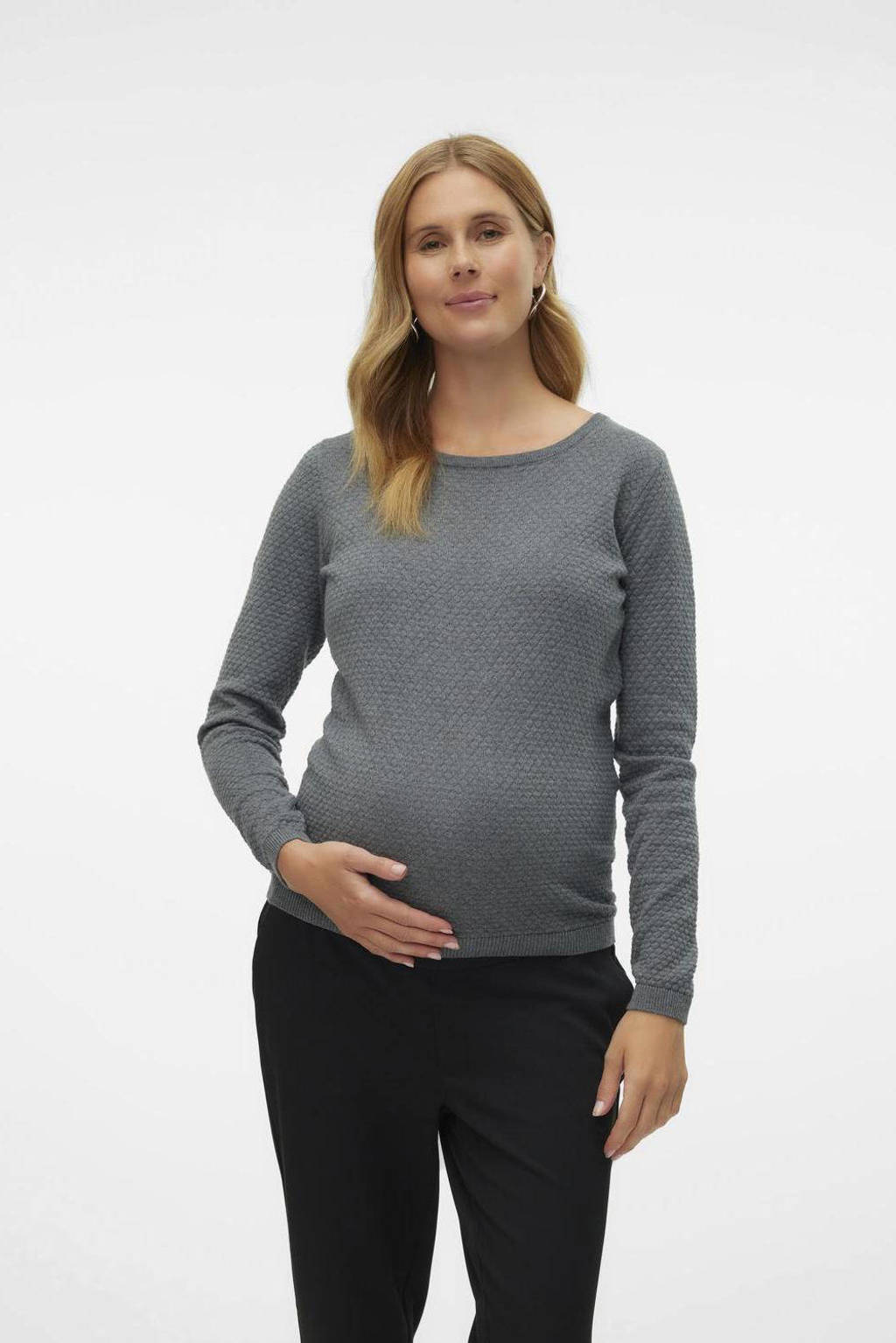 VERO MODA MATERNITY gebreide zwangerschapstrui grijs