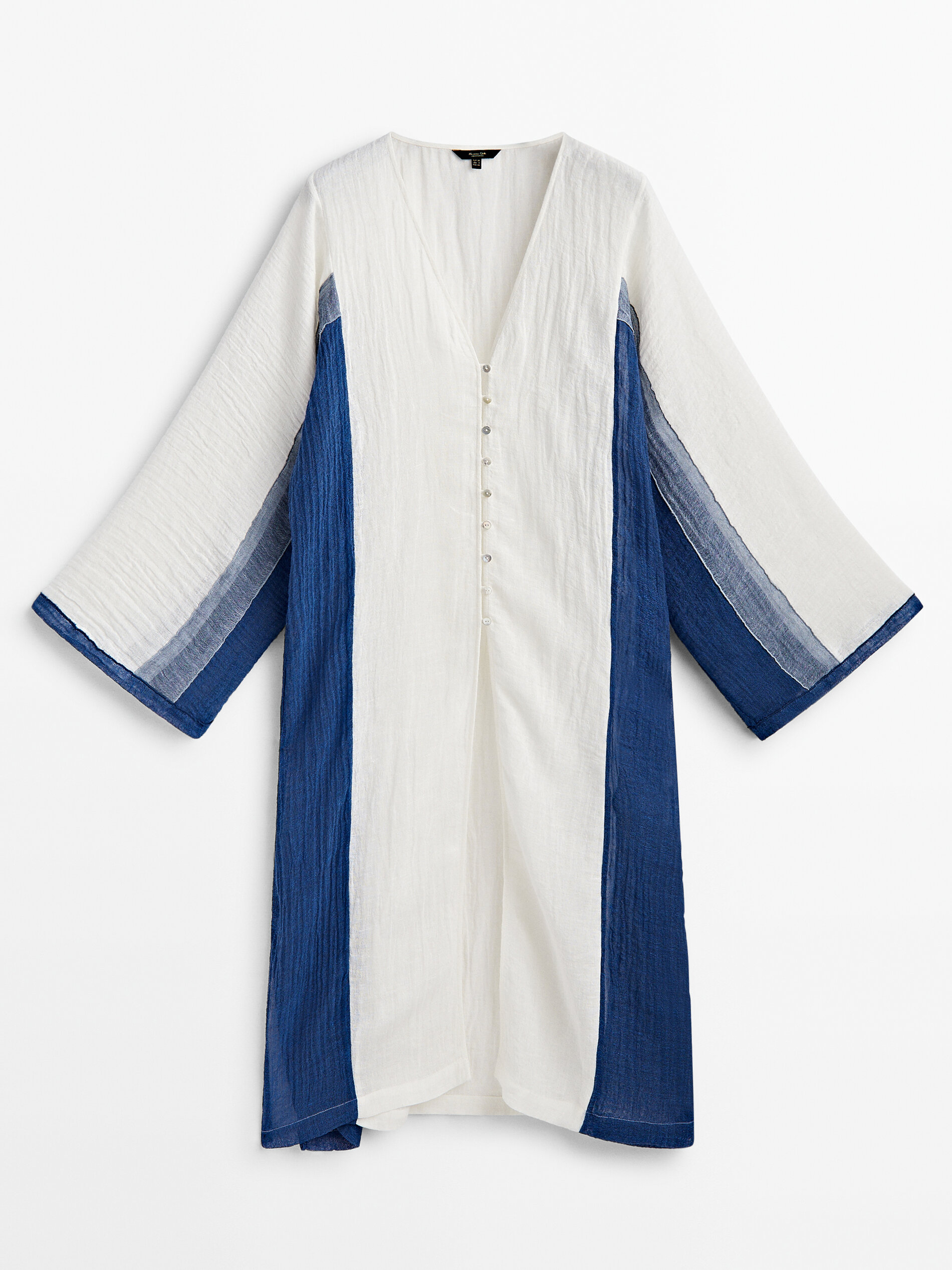 Blusa maxi em linho texturizado - BRANCA
