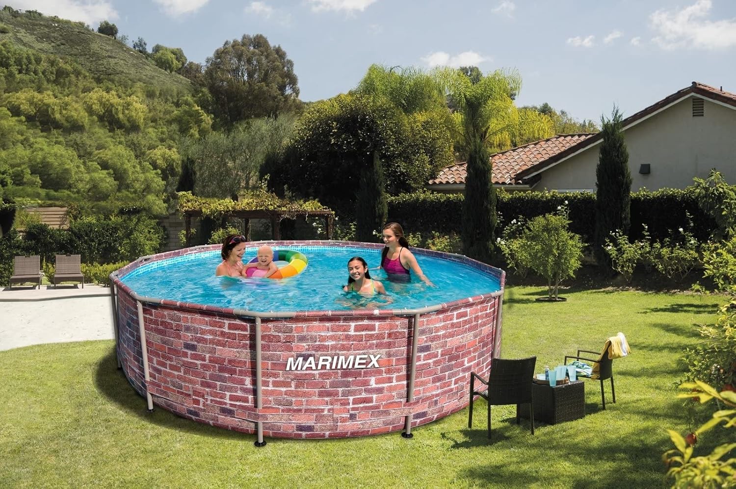 Schwimmbad Florida 3,66X0,99 M Ziegel I ohne Zubehör I Stahlwandpool für Garten