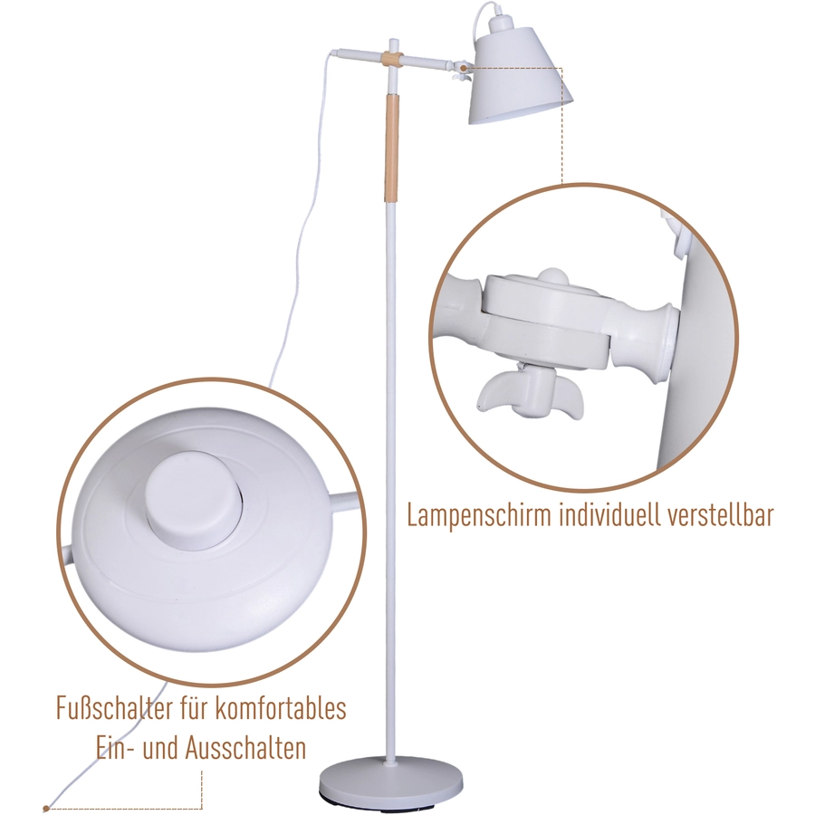 HOMCOM Stehlampe im industriellen Stil schwarz