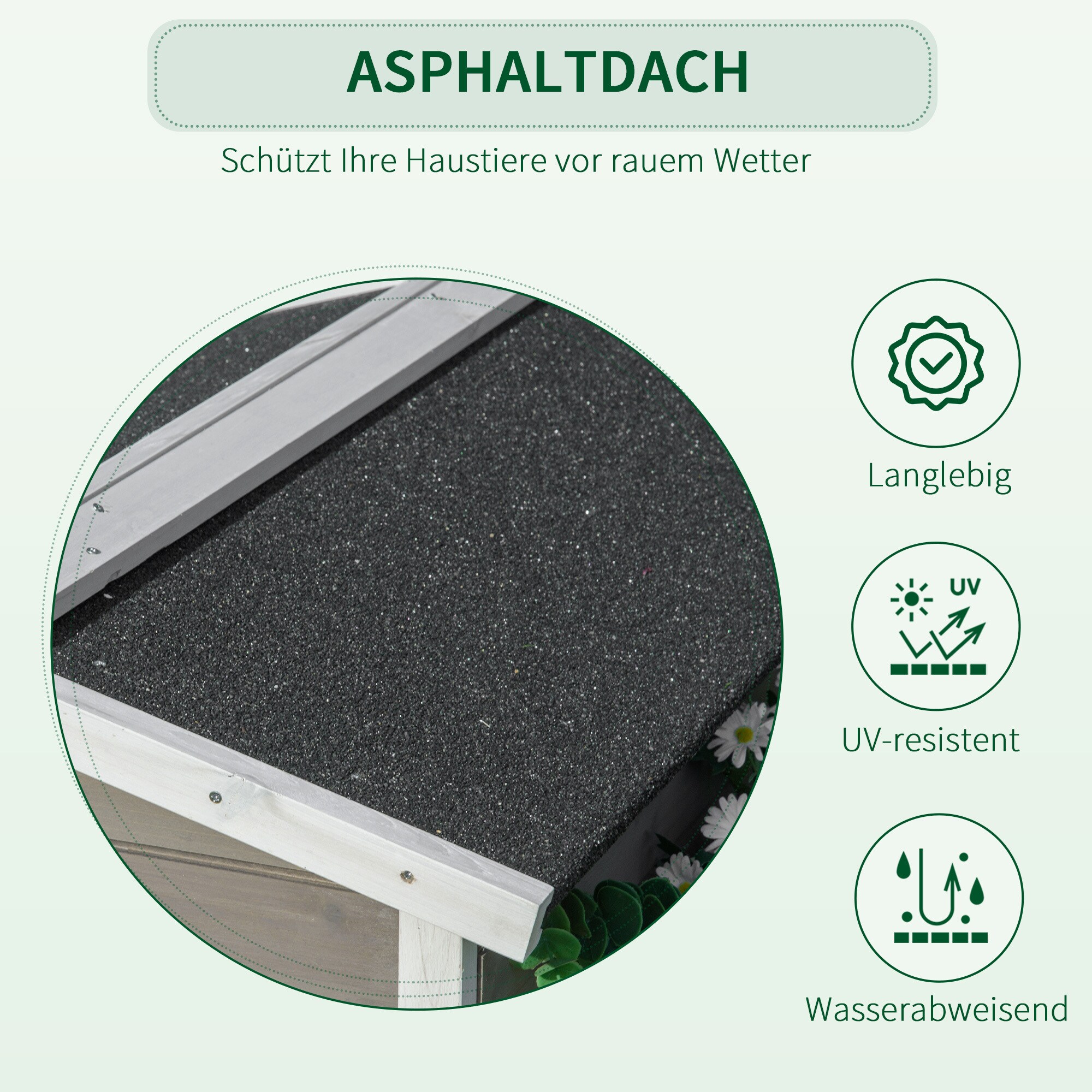 PawHut Katzenhaus mit Terrasse und Balkon grau, weiß 115 x 66,5 x 74,7 cm (LxBxH)
