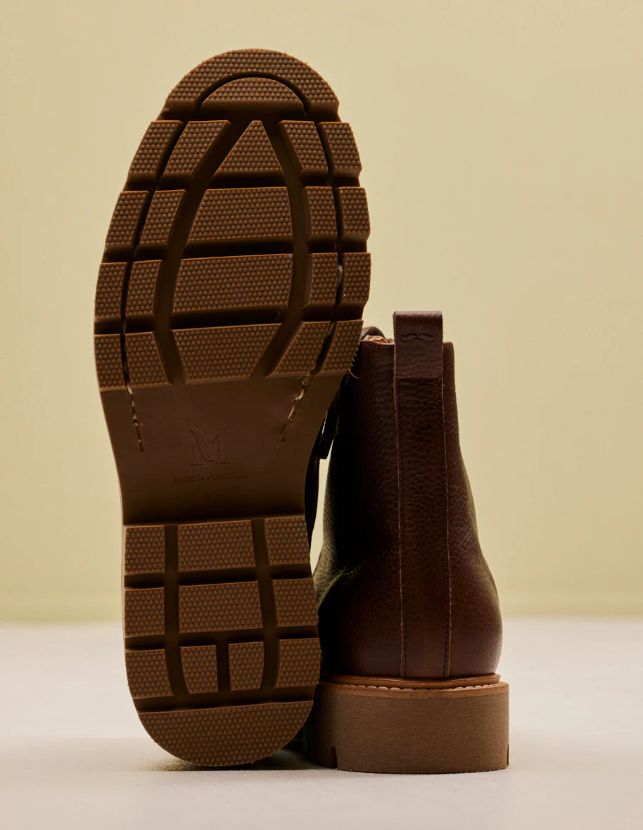 Bottines Théodore - Cuir pull-up grainé marron