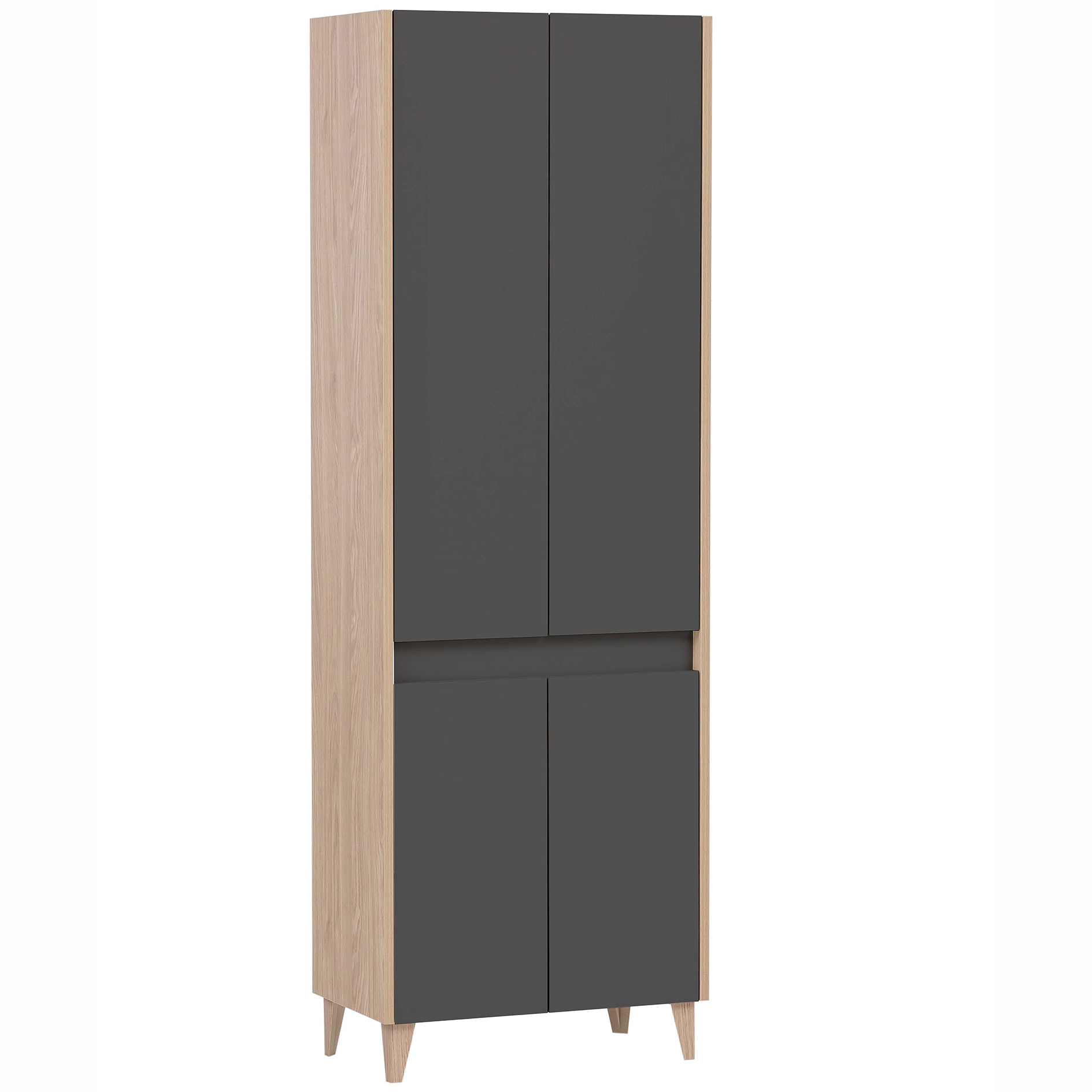Hochschrank - anthrazit - Eiche hell - 56,9 cm