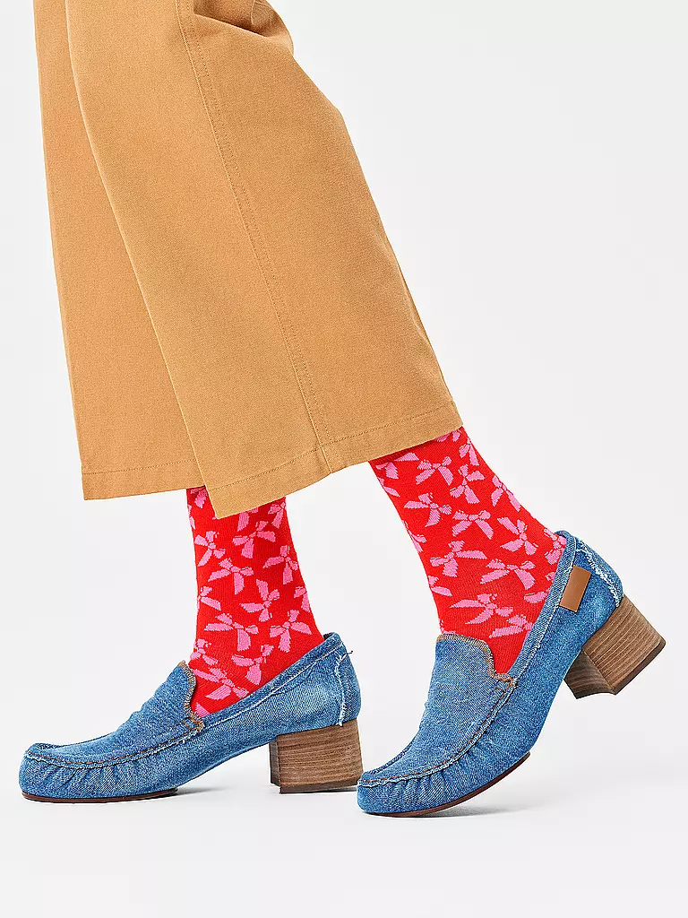 HAPPY SOCKS Damen Socken BOW 36-40 red rot