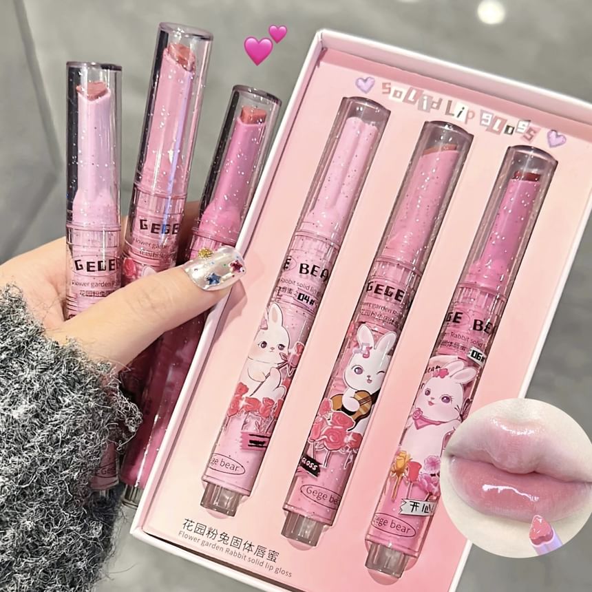 Gege Bear - Set van 3: Hartvormige lipgloss (4-6)