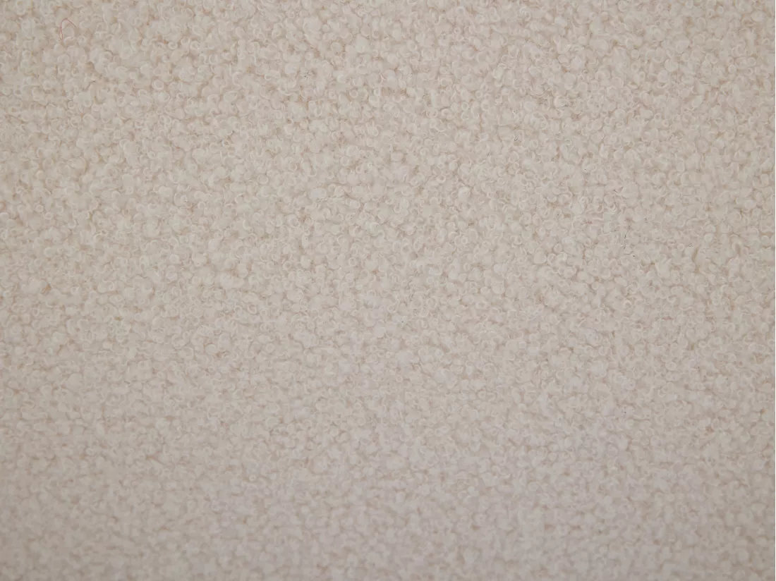 Lit coffre 180 x 200 cm - Tissu bouclette - Crème - LIRIMO