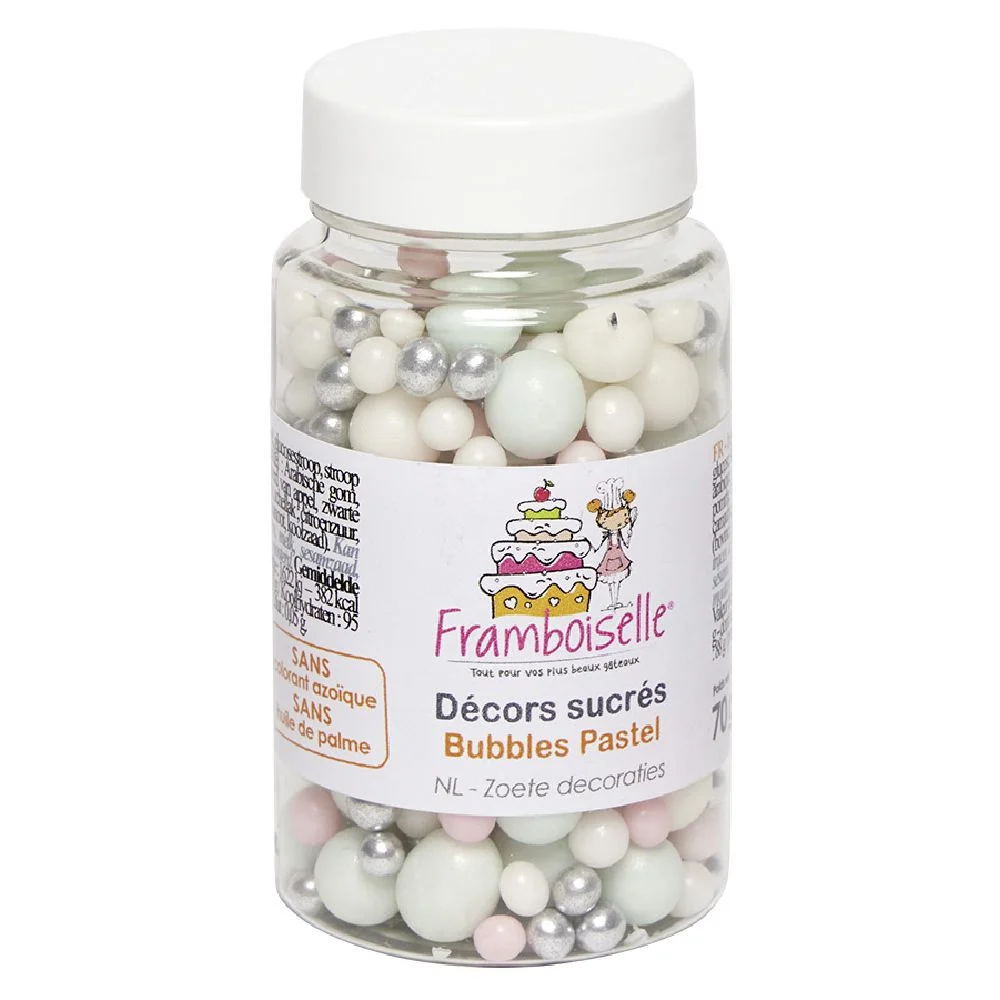 Décor bulle pastel en sucre 70 g