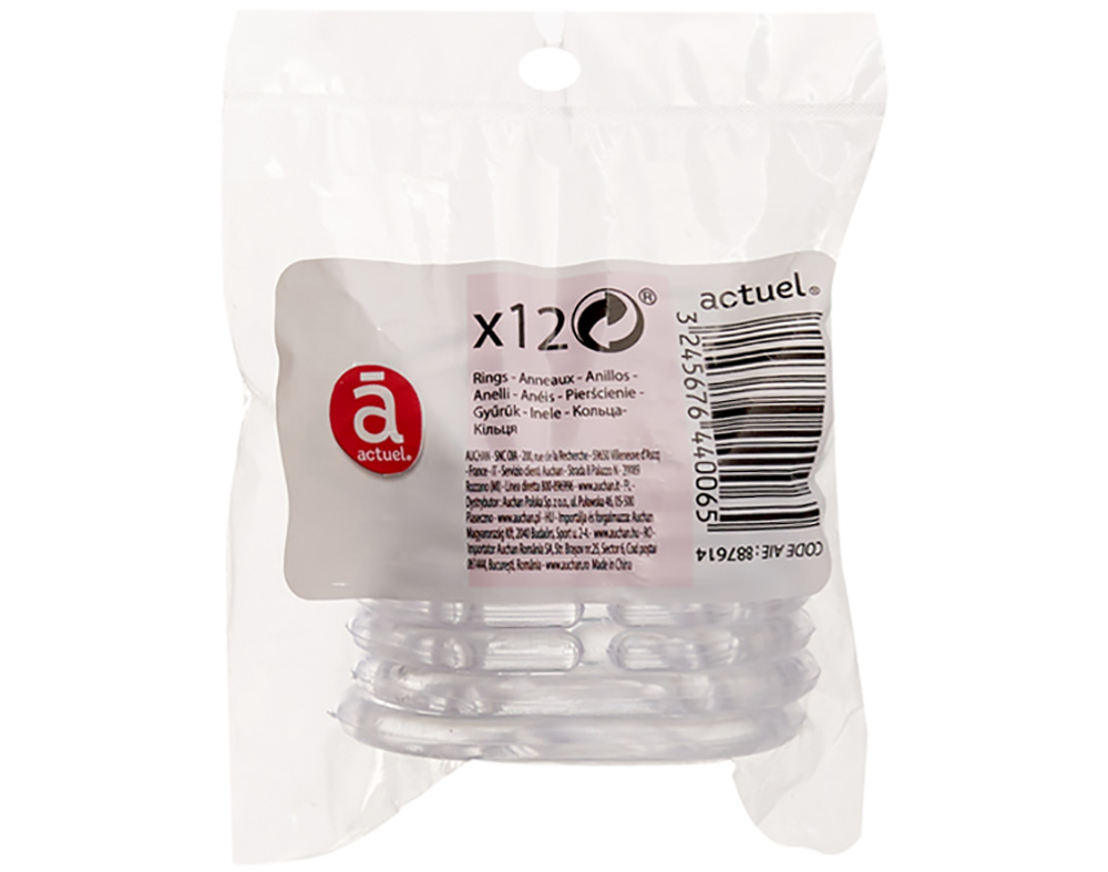 ARGOLAS CORTINA ACTUEL TRANSPARENTE CONJUNTO 12 UNIDADES