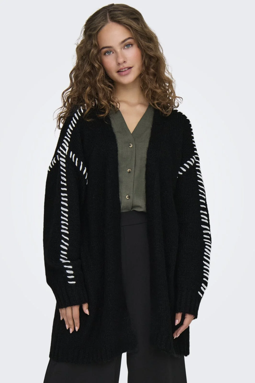 JDY Jdyzoey Life L/S Stitch Cardigan Knt 4743024 black w birch stitch