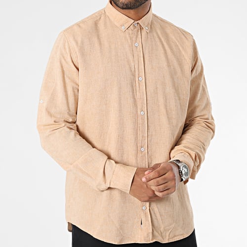 Chemise Manches Longues Beige