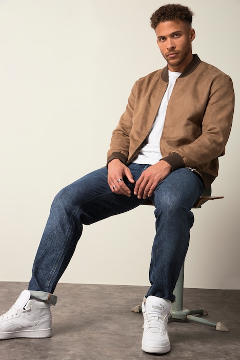 STHUGE Velours-Blouson, Collegekragen, bis 8 XL
