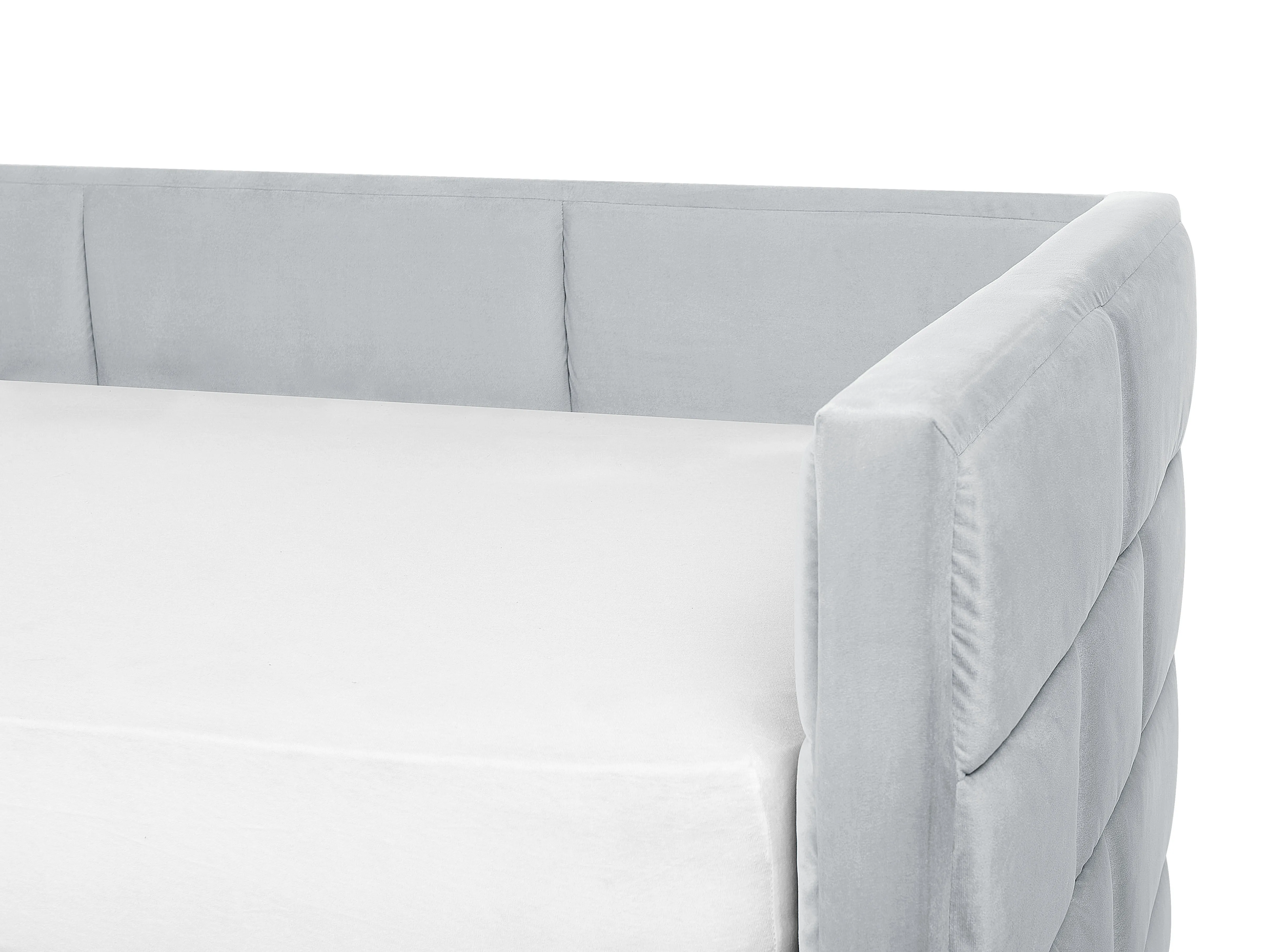 Onderschuifbed Fluweel CHAVONNE 90 x 200 cm Lichtgrijs