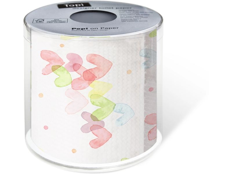 Paper   Design Toilettenpapier Hearts Pastel  Rollen, 3-lag WC Papier mit Motiv