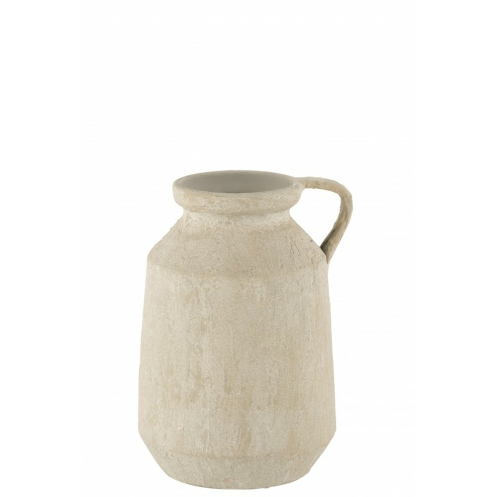 Vase avec anse en céramique gris 21x19x31 cm